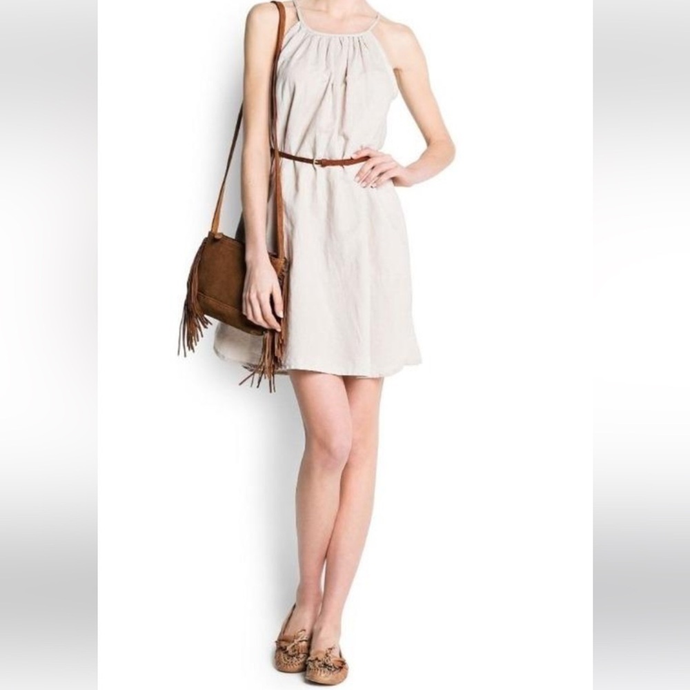 ESCADA Vintage off white hippie boho Sz 38 cotton prairie sun dress pockets